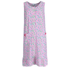 Miss Lillian Women's Floral Henley Ruffle Sleeveless Sleep Gown