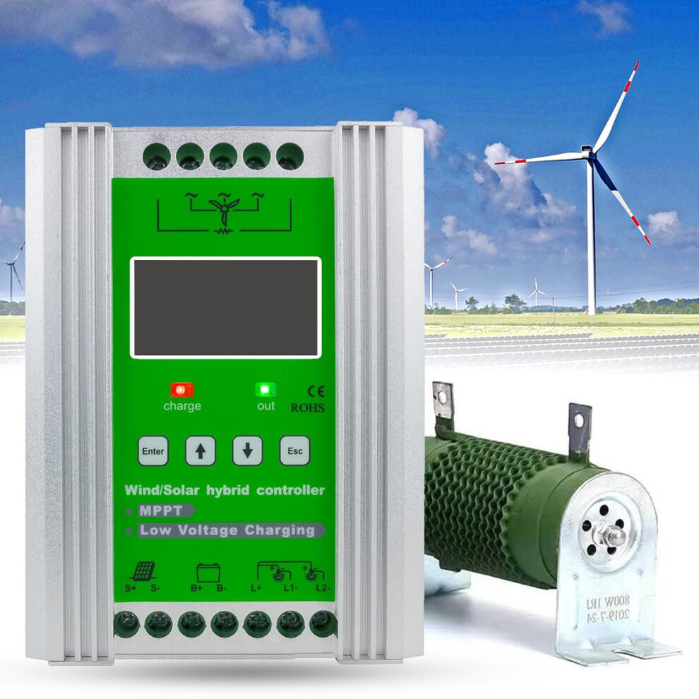 6000W 12V/24V Mppt Solar Charge Controller Wind Hybrid Offgrid Lcd For Gel Agm Lithium Batteries 9330225811428