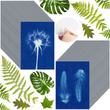 120 Sheets Sun Print Paper Cyanotype Paper Kit, A6 Sun Art Paper with 2 Plastic Tool for Sun Printing, Solar Paper