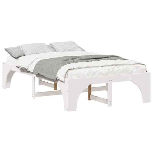 vidaXL Bed Frame White 120 x 190 cm Solid Pine Wood 1