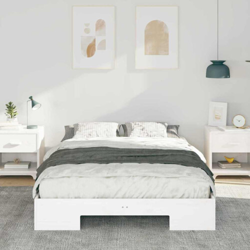vidaXL Bed Frame White 120 x 190 cm 2