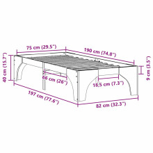 vidaXL Bed Frame Brown 75 x 190 cm Solid Pine Wood