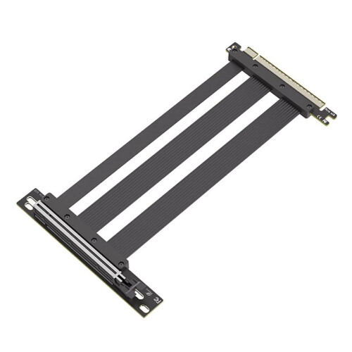 2X PCI-E 5.0 X16 Riser Cable Video Card Extension Shielded Flexible 90 Mounting GPU Extension Cord Black 1