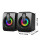 1Pair Compact USB Gaming Speakers with LED Light for Pc Laptop Black 2