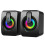 1Pair Compact USB Gaming Speakers with LED Light for Pc Laptop Black 7