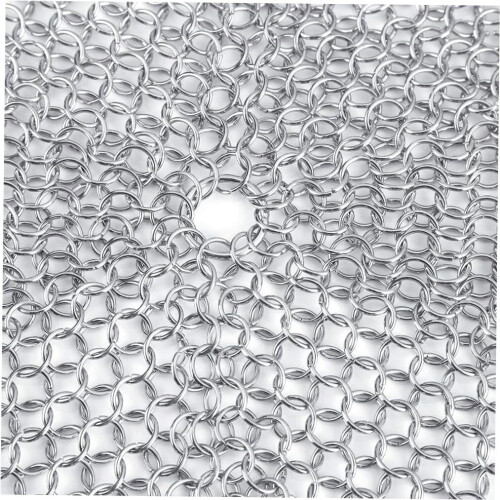 RustProof Cast Iron Scrubber Stainless Steel Chainmail Cleaner for Pans Pots Cookware 2