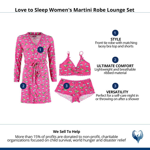 Love to Sleep Women's Martini Dressing Gown Lounge Set 1