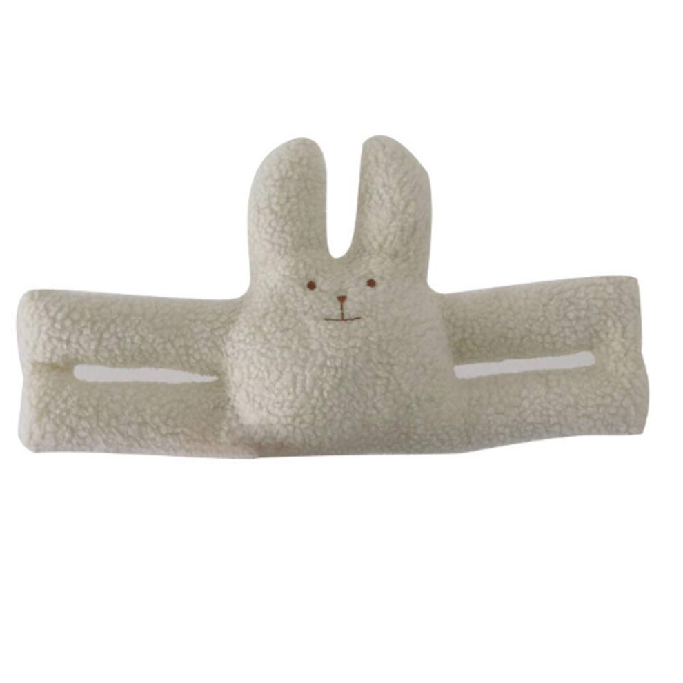 Baby Door Stopper Off‑ Plush Rabbit, Anti‑Pinch Safety, Cute Child Door Handle Protector White