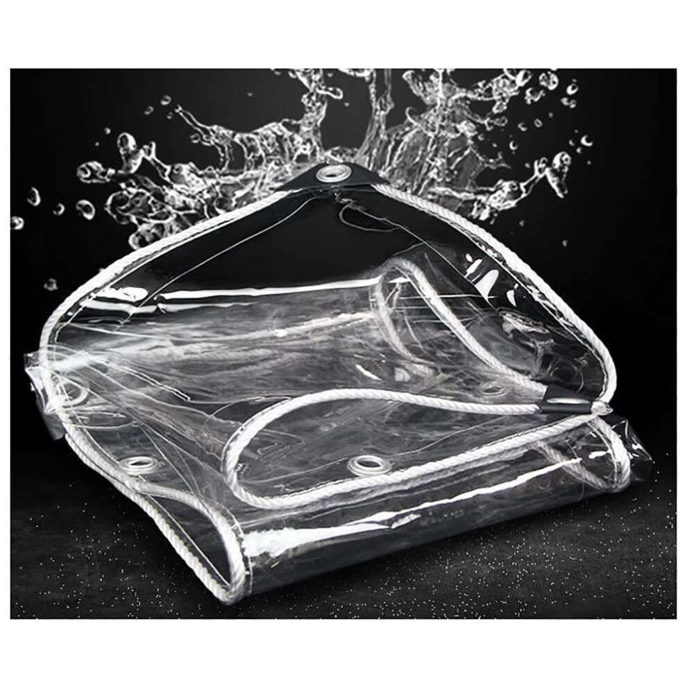 Clear Pvc Tarpaulin Waterproof Outdoor Tarp With Eyelets, Heavy Duty Transparent Cover For Garden Patio And Greenhouse 2X2.5m 9310869772620