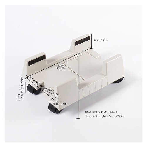 Adjustable CPU Stand with Wheels, SpaceSaving Computer Tower Holder, 360 Rolling Mobility, Color A 1