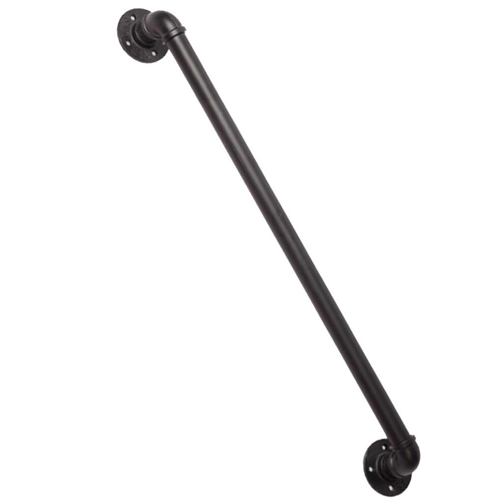 Black Industrial Wall Pipe Handrail 500Cm Easy Install Antiskid Stair Railing For Home Loft Corridor 9330225766971