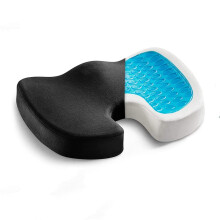Memory Foam Seat Cushion for Office Chair and Car, Ergonomic Coccyx Pad with NonSlip Base, Tailbone Pain Relief Support, Black