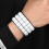 Unisex Punk Style Square Stud Leather Bracelet-black blue 2