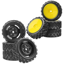 4Pcs RC 1/10 On Road Tires and 1/10 RC Touring Car Wheels 72mm FoamFilled Rubber Rims 12mm Hex for Enhanced Grip