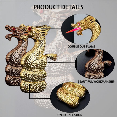 Gold Tool Shaped Butane Refillable Lighter with Adjustable Flame Control, Creative Gift for Camping Outdoor 2
