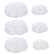 Confezione da 6 Coperchi per Microonde, Coperchi per Microonde nel Plastica, Coperchi per Piatti per Microonde per Alimenti con Valvola, 2 Misure,