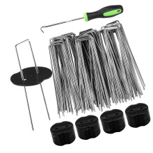 50 stuks tuinstaak U-vorm spikes outdoor plant cover-Zilver