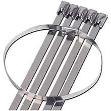 100pcs Stainless Steel Cable Ties Metal Zip Ties Self Locking Heat Resistant Coated for Exhaust Wrap