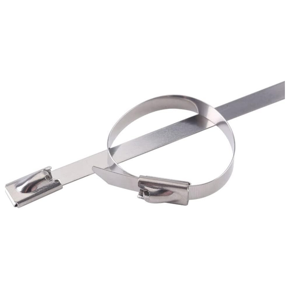 304 Stainless Steel Selflocking Cable Ties 4.6X100mm 100Pcs Heavy Duty Zip Ties For Outdoor Use 9310869816362
