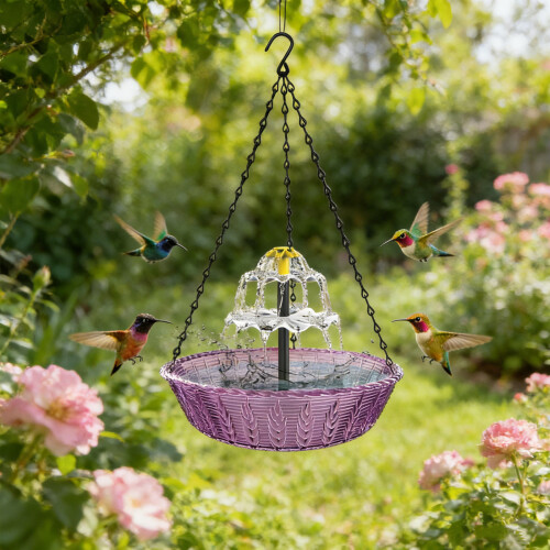 Easy Install Hanging Solar Fountain Bird Bath Offering 1