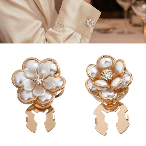 Unique Florals Designs Pearls Cufflinks Suitable for-Style1 2