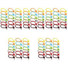 100pcs Reusable Silicone Cable Ties with Snap Lock Design, Adjustable Cable Management Straps for Home and Office