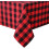 Red and Black Checkered Cotton Tablecloth 1