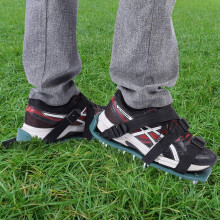 Lawn Aerator Shoes with Durable Iron Spikes, Adjustable Straps for Efficient Garden Grass Aeration