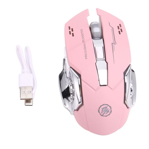 Mouse Wireless Silenzioso USB Ricaricabile per Computer da Gioco Mouse  Ricaricabile per PC e Laptop Rosa