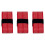 3pack Sweat-absorbing Hand Rubber Net Antislip Winding Tape-Red 1
