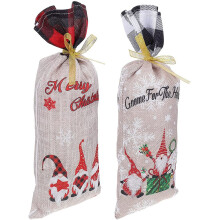 2 StüCk Wein Flaschen HüLle,Weihnachten Wein Flaschen Kleid,Wein Dekoration HüLle Geschenk TüTen für Weihnachten