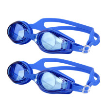 Shenyu 2Pcs Adjustable Goggles Swimming Glasses Anti-Fog UV Protect Children Waterproof Silicone Mirrored Swim Eyewear-