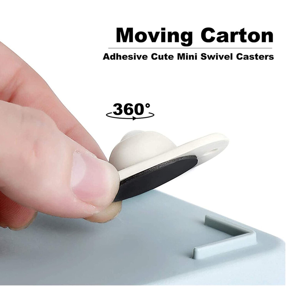 8 Pcs Swivel-Casters Wheels Plastic-360 Self-Adhesive - Silent Trash Can Universal Swivel Wheels Paste Pulley 4711437994195