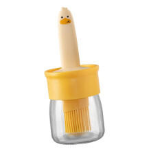 Grill Basting Brush Set with Container for Marinade and Honey, Leak Oil Dispenser Yellow