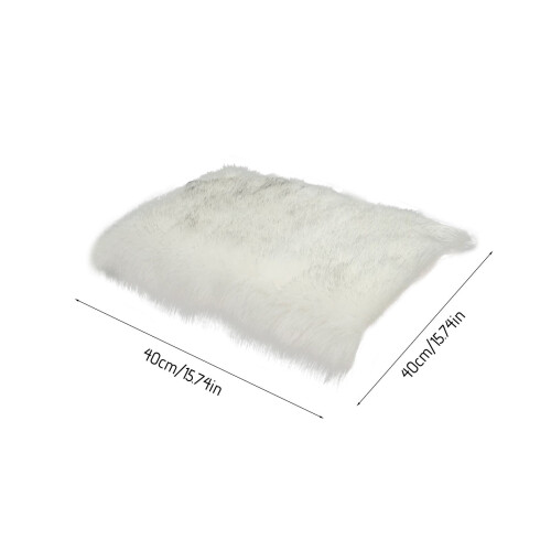 Plush Polyester Floor Mat 40x40cm Silver 1
