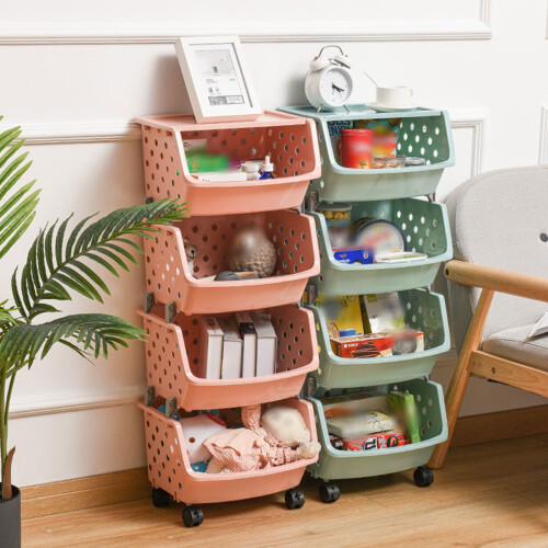 Stackable Plastic Storage Bins – 33x30x18cm, Open-Front 2