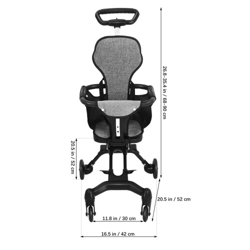 1Set Airplane- Stroller Black Lightweight Foldable Design 1