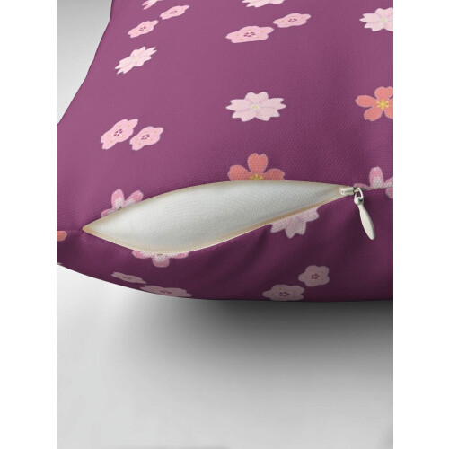 Capa de almofada dupla face com estampa de flor de cerejeira 1
