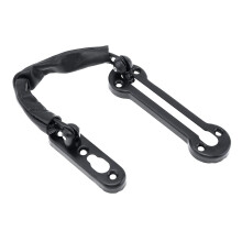 Stainless Steel Door Chain Lock with PU Leather Cover, Spring Antitheft Press Lock for Indoor Security