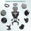 1Set Compact Travel Stroller Black Lightweight with Adjustable Handle 6