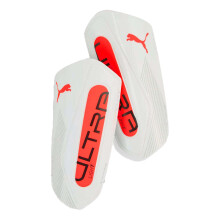 (L, White/Orange) Puma Childrens/Kids Ultra Light Strappy Football Shin Guards