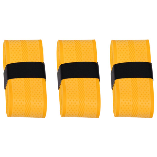 3-pack zweetabsorberend handrubbernet antislip wikkeltape-Geel