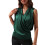 Blusa Regata Feminina Elegante de Cetim com Decote em V e Sem Mangas Verde L 1