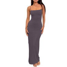 Womens Summer Casual Slip Dresses Spaghetti Strap Bodycon Maxi Dress XS