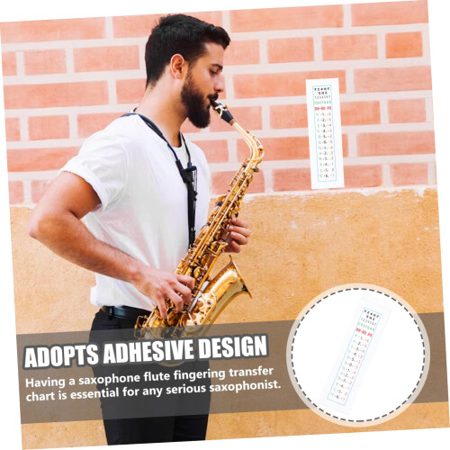 Alto Saxophone Fingering Chart for Beginners Waterproof Adhesive Sticker with Quick Fingering Reference and Compact Transposition Guide 2