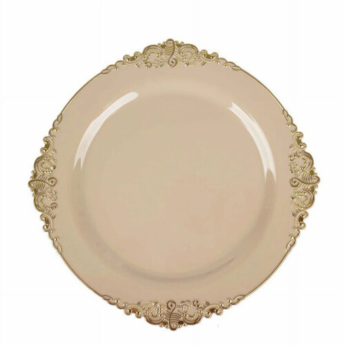 Farfurii rotunde din plastic BalsaCircle Taupe (10 buc) 1
