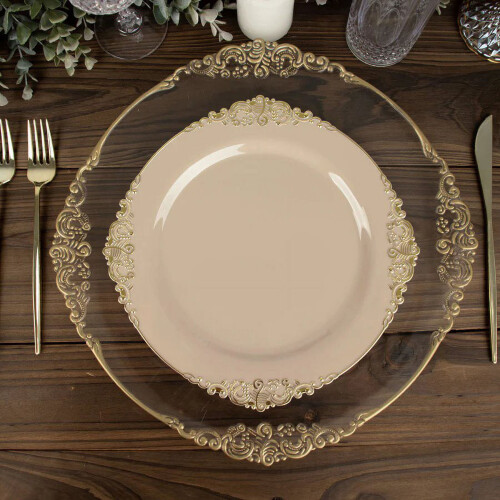 Farfurii rotunde din plastic BalsaCircle Taupe (10 buc) 2