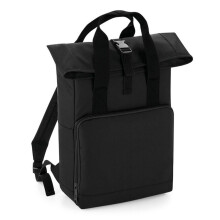 (One Size, Black) Bagbase Roll Top Twin Handle Backpack