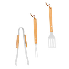 3 Piece Stainless Steel Grill Utensils Set with Storage Bag, Durable BBQ Tools Kit for Outdoor Grilling
