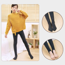 Chaussettes de Danse éPaissies en Coton et Polaire D'Hiver Pour Enfants Chaussettes de Danse de Ballet Pantalon Chaud une PièCe, éTrier Noir-S